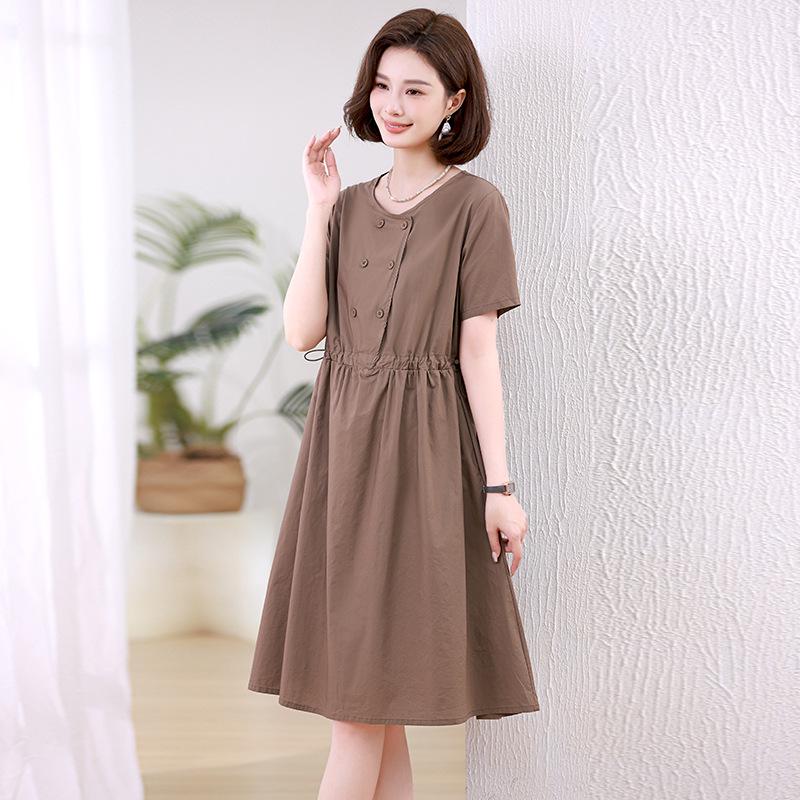 Женское летнее платье 2025 года из чистого хлопка свободного кроя средней длины с коротким рукавом для мам среднего возраста L хаки
Женское летнее платье 2025 года из чистого хлопка свободного кроя средней длины с коротким рукавом для мам среднего возраста L хаки