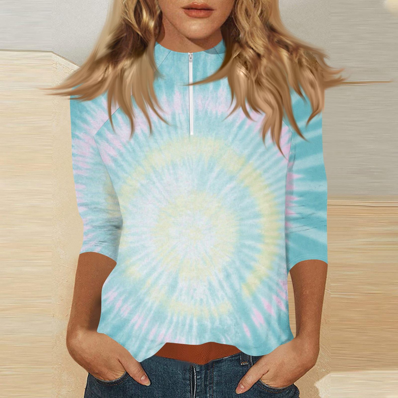Women s Mock Neck3/4 Sleeve Printed Top With Zip-up XL
Women s Mock Neck3/4 Sleeve Printed Top With Zip-up XL