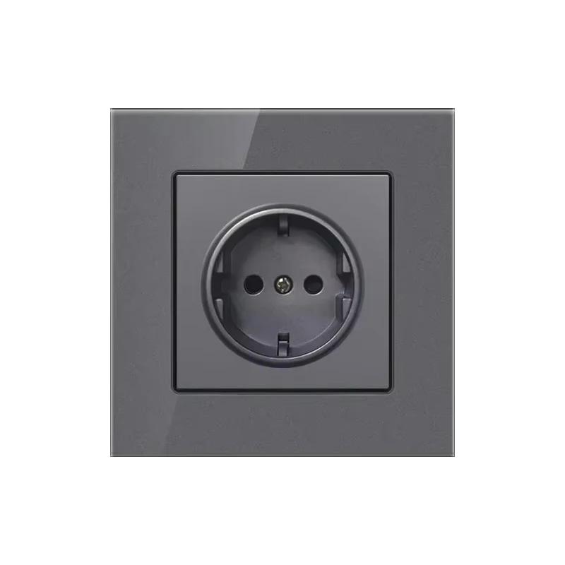 Розетка стандарту ЄС Depoguye White 16A, розетка з кришталевим склом, розетка 220 В Корея 86 мм*86 мм Black glass 86 
Розетка стандарту ЄС Depoguye White 16A, розетка з кришталевим склом, розетка 220 В Корея 86 мм*86 мм Black glass 86