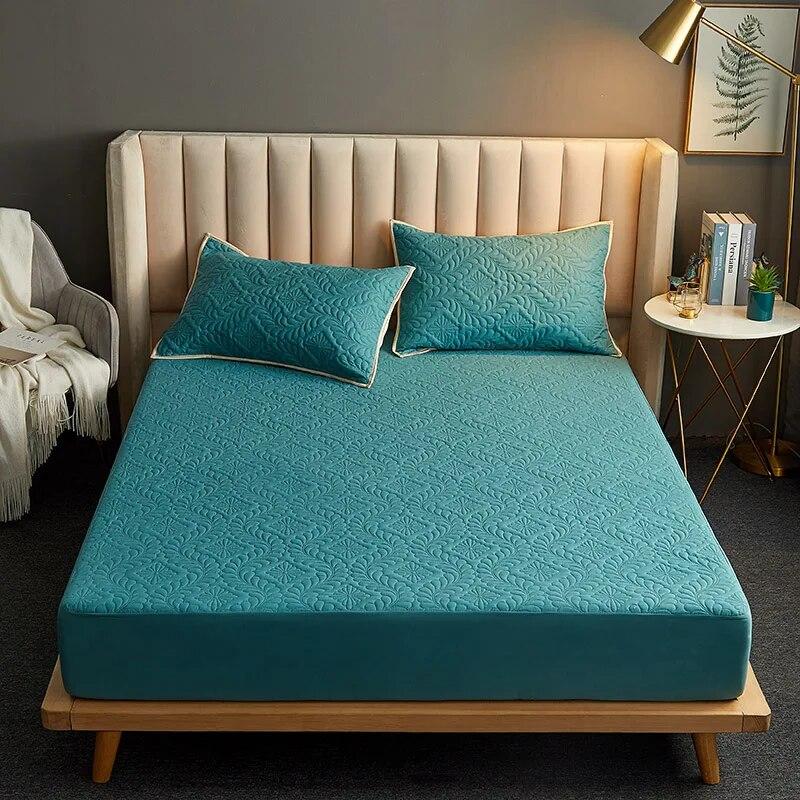 Модный водонепроницаемый наматрасник, стеганая простыня 140*200 160*200, защита для матраса, сплошной цвет, покрывало без наволочки 140x200x30cm