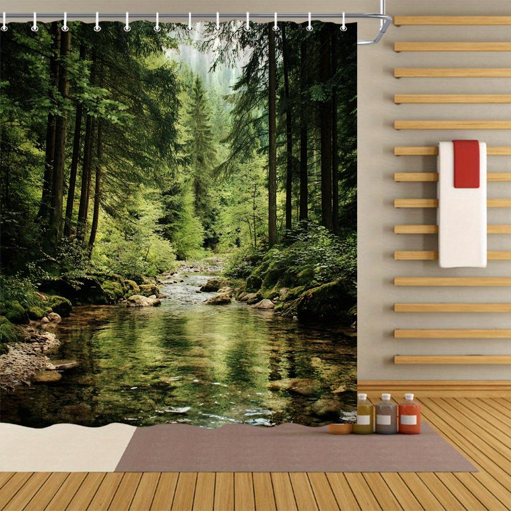 Tropical foliage landscape bathroom shower curtain machine washable, stylish bathroom decorative shower curtain with 12 hooks 90X180cm(35x70in)
Tropical foliage landscape bathroom shower curtain machine washable, stylish bathroom decorative shower curtain with 12 hooks 90X180cm(35x70in)