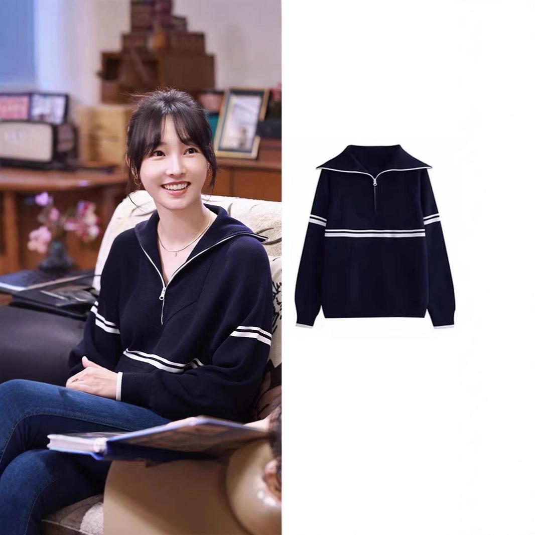 Navy Blue Turn-Down Collar Knitted Sweatshirt Women s 2024, Early Autumn Casual Loose Fit Medium
Navy Blue Turn-Down Collar Knitted Sweatshirt Women s 2024, Early Autumn Casual Loose Fit Medium