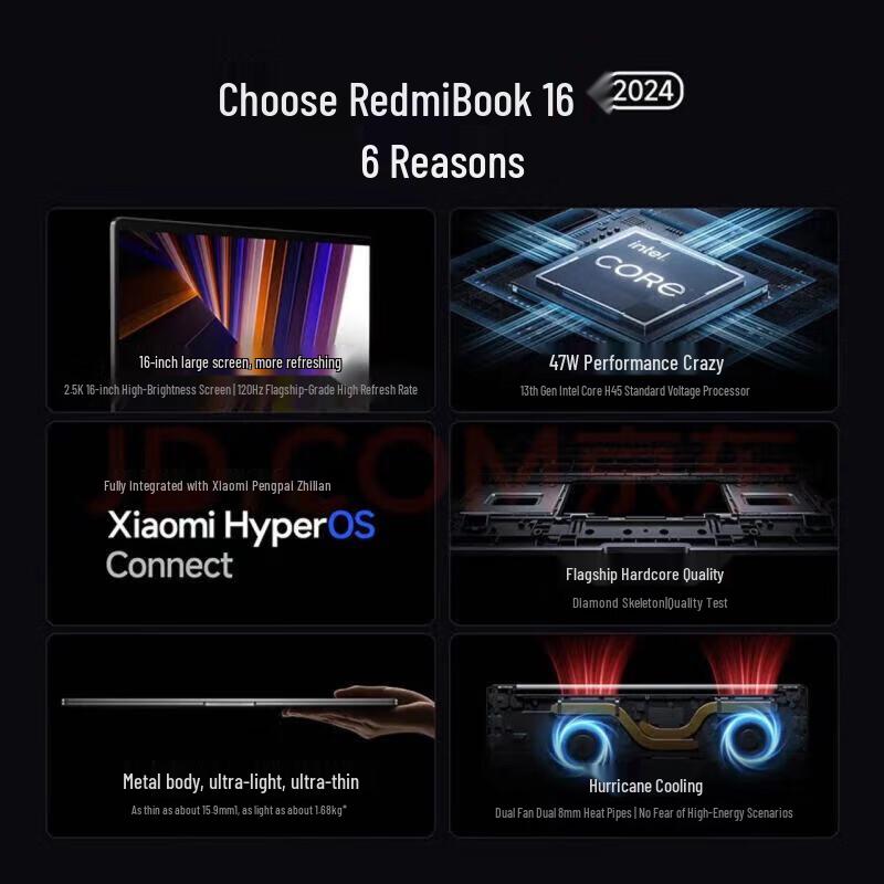 Xiaomi Redmi Book 16 2024 Thin & Light Laptop (CN version)
Xiaomi Redmi Book 16 2024 Thin & Light Laptop (CN version)