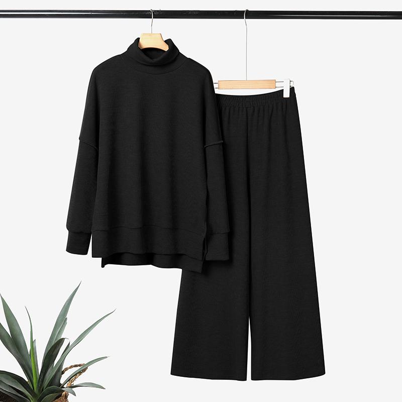 ZANZEA Женский свитер с длинным рукавом и высоким воротом и брюки Осенний свитер Костюм-двойка чёрный
ZANZEA Женский свитер с длинным рукавом и высоким воротом и брюки Осенний свитер Костюм-двойка чёрный