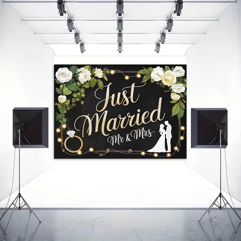Rustic Wedding Backdrop, Chalkboard Style with Gold Text and Florals, Elegant and Whimsical Reception Wall Art 47.2x31.5inch/120*80cm
Rustic Wedding Backdrop, Chalkboard Style with Gold Text and Florals, Elegant and Whimsical Reception Wall Art 47.2x31.5inch/120*80cm