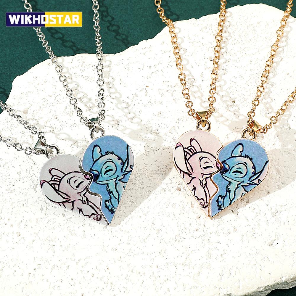 Disney-Stitch Heart Necklace for Couple, Gold and Silver Color, Angel and Stitch, Cute Style , Jewelry Pendant, Gift for Girl, 1
Disney-Stitch Heart Necklace for Couple, Gold and Silver Color, Angel and Stitch, Cute Style , Jewelry Pendant, Gift for Girl, 1