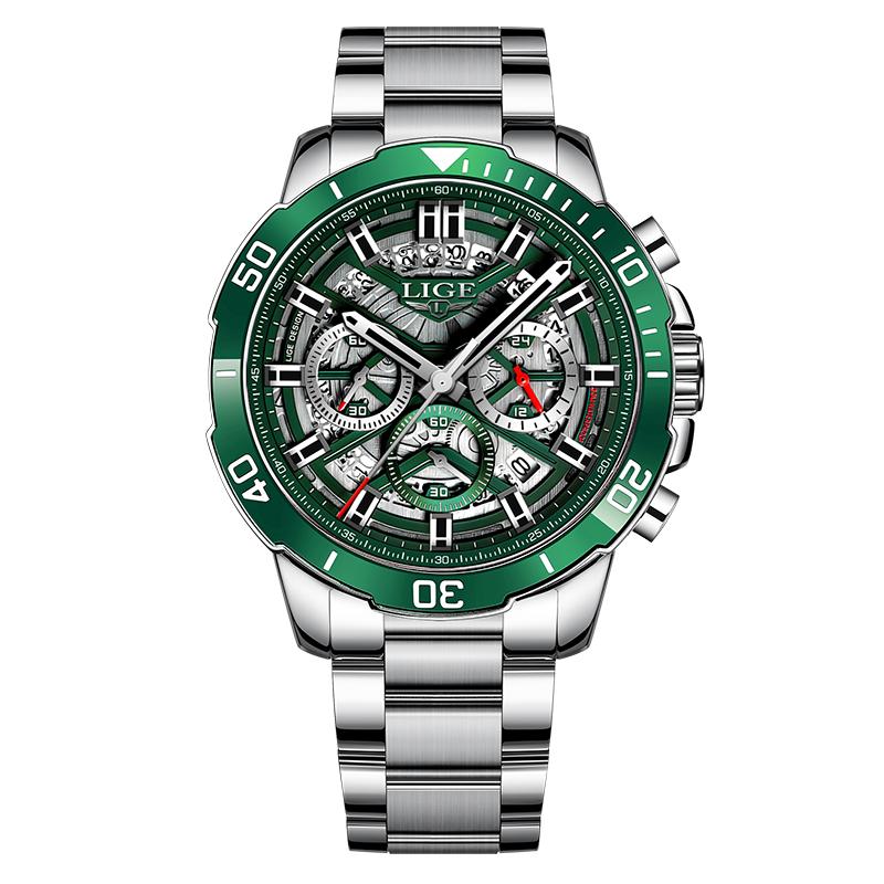 Military Quartz Watches For Men Fashion Business Hollow Watch Men Stainless Steel Sport Waterproof Chronograph Wristwatch срібні зелений колір
Military Quartz Watches For Men Fashion Business Hollow Watch Men Stainless Steel Sport Waterproof Chronograph Wristwatch срібні зелений колір