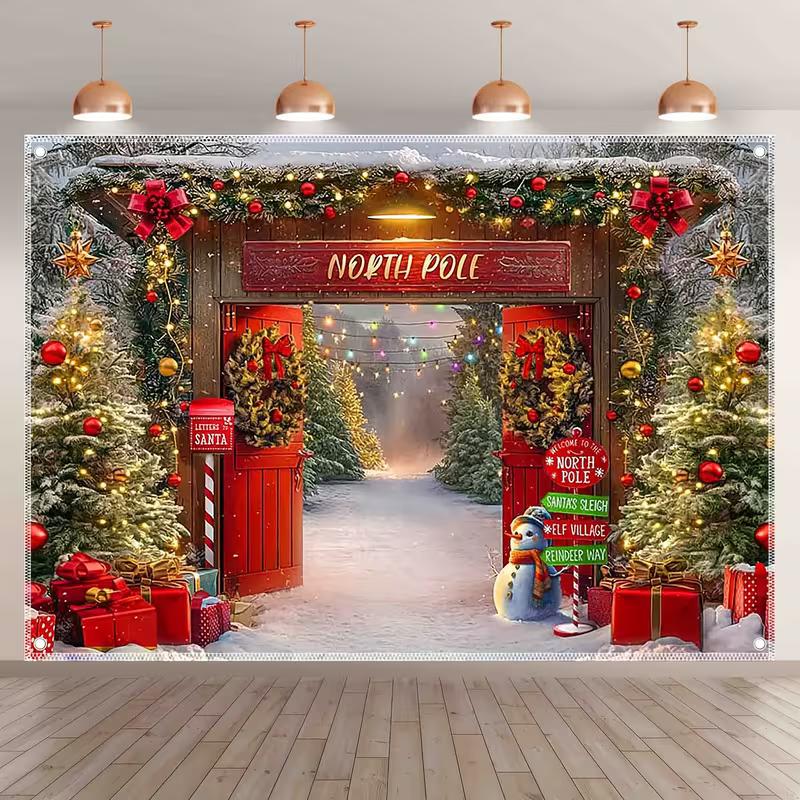 2D Winter North Pole Backdrop, Santa s Door with Letters to Santa & Snowy Path Background Cloth 47.2x31.5inch/120*80cm
2D Winter North Pole Backdrop, Santa s Door with Letters to Santa & Snowy Path Background Cloth 47.2x31.5inch/120*80cm