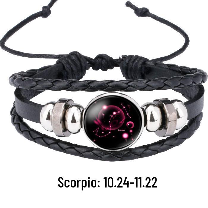 12 Constellation Multi-layer Braided Leather Couple Bracelet, Fashionable Stackable Ornament
12 Constellation Multi-layer Braided Leather Couple Bracelet, Fashionable Stackable Ornament