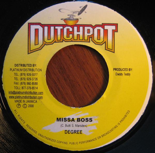 7inch Record GENERAL DEGREE - Missa Boss NONE Dutchpot 2000 Jamaica Reggae, Ska & Dub Used
7inch Record GENERAL DEGREE - Missa Boss NONE Dutchpot 2000 Jamaica Reggae, Ska & Dub Used