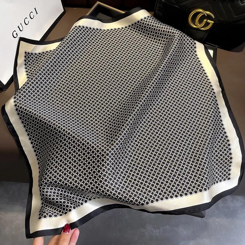 100% шелк 2024 осень женские модные шарфы новый пылезащитный платок популярный солнцезащитный квадратный полотенце роскошный леопардовый принт шаль Real Silk 53x53cm