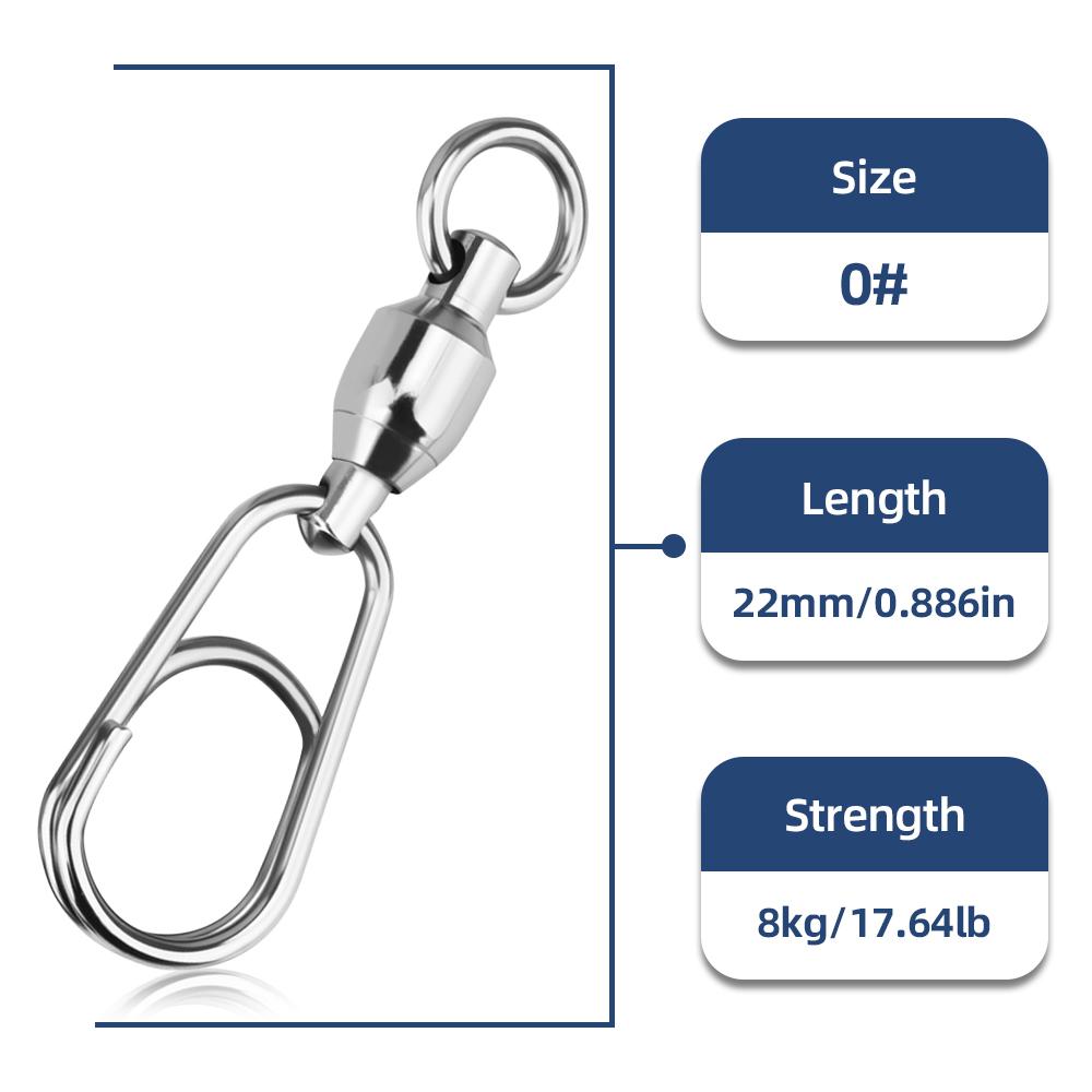MEREDITH Fishing Swivels Ball Bearing Swivel Saltwater 20Pcs Heavy Duty Stainless Steels Fishing Connectors Lure Tackle
MEREDITH Fishing Swivels Ball Bearing Swivel Saltwater 20Pcs Heavy Duty Stainless Steels Fishing Connectors Lure Tackle