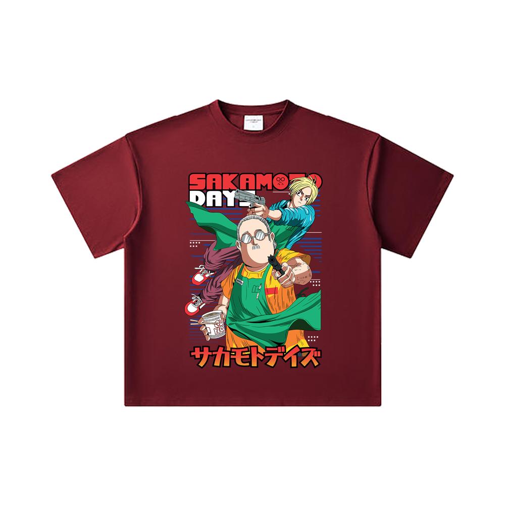260 GSM Double Yarn 32 Count 100% Cotton Sakamoto Days V3 Taro Shin Print Unisex Heavy Cotton T Shirt 2XL вина червоного кольору
260 GSM Double Yarn 32 Count 100% Cotton Sakamoto Days V3 Taro Shin Print Unisex Heavy Cotton T Shirt 2XL вина червоного кольору