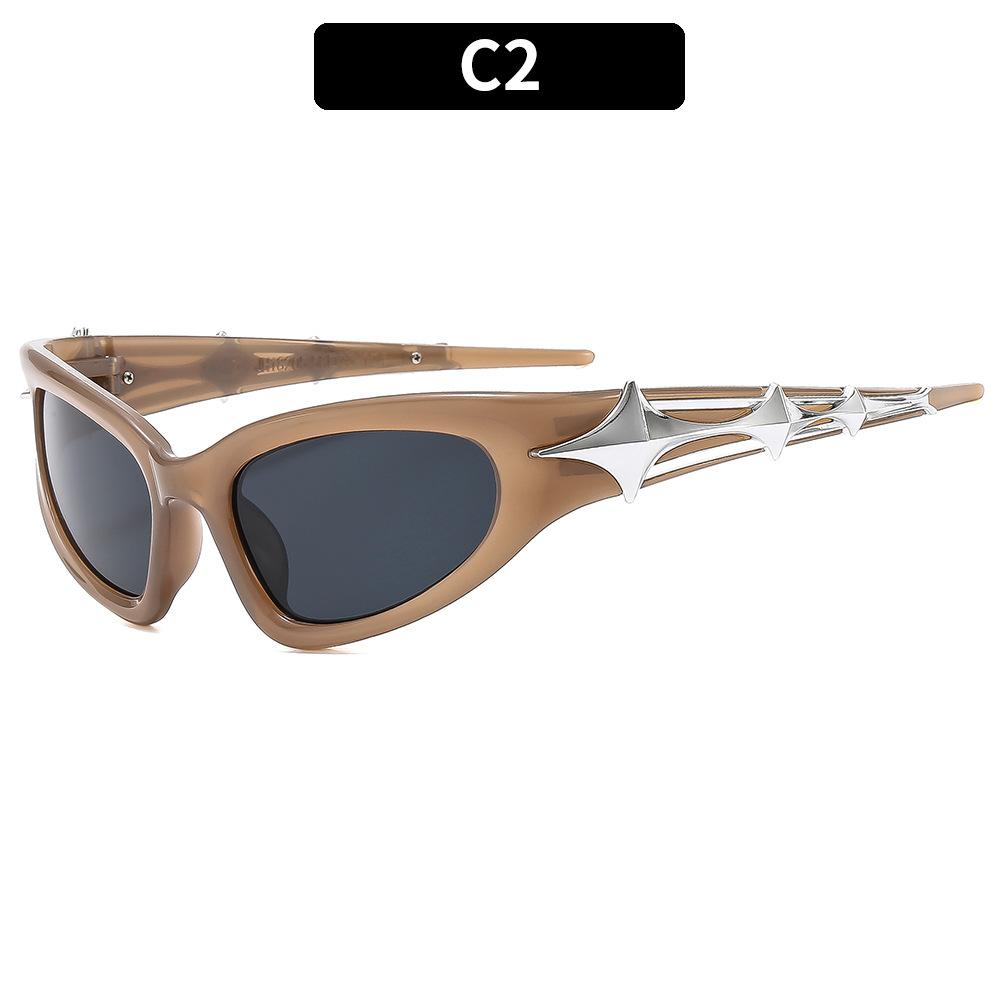 Outdoor UV400 Protection Sunglasses with Four-Point Star Temple Decoration Y2K Sun Glasses for Unisex Retro as pictures
Outdoor UV400 Protection Sunglasses with Four-Point Star Temple Decoration Y2K Sun Glasses for Unisex Retro as pictures