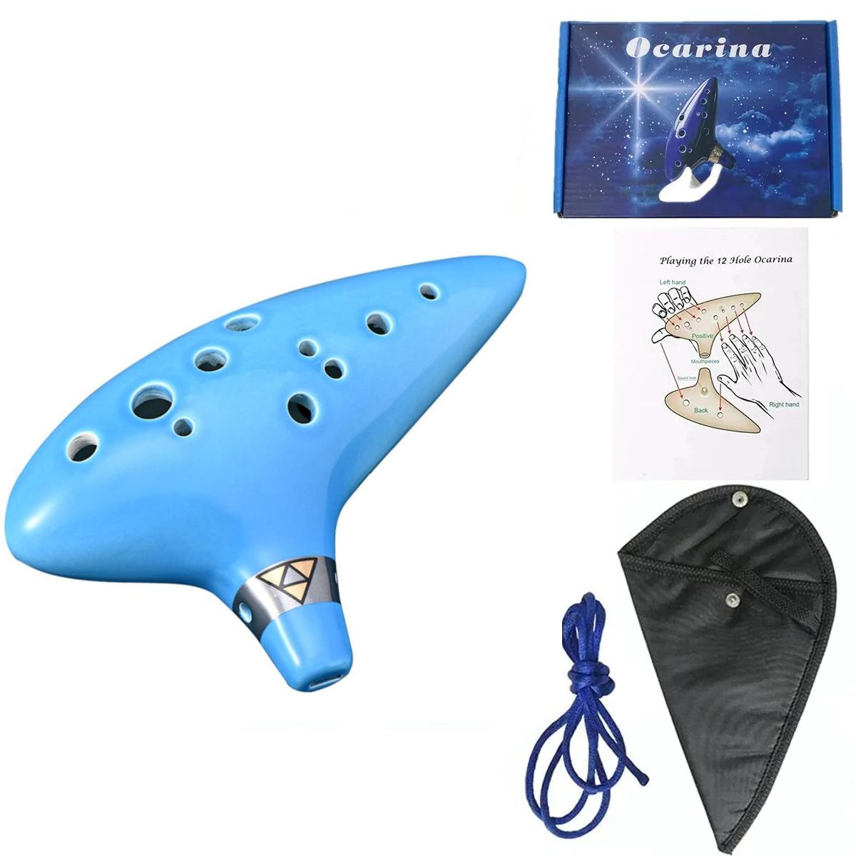 Miwayer Ocarina,12 Tones Alto C Ceramic Ocarina Musical Instrument with Song Book Neck String Neck Cord Carry Bag, Blue
Miwayer Ocarina,12 Tones Alto C Ceramic Ocarina Musical Instrument with Song Book Neck String Neck Cord Carry Bag, Blue