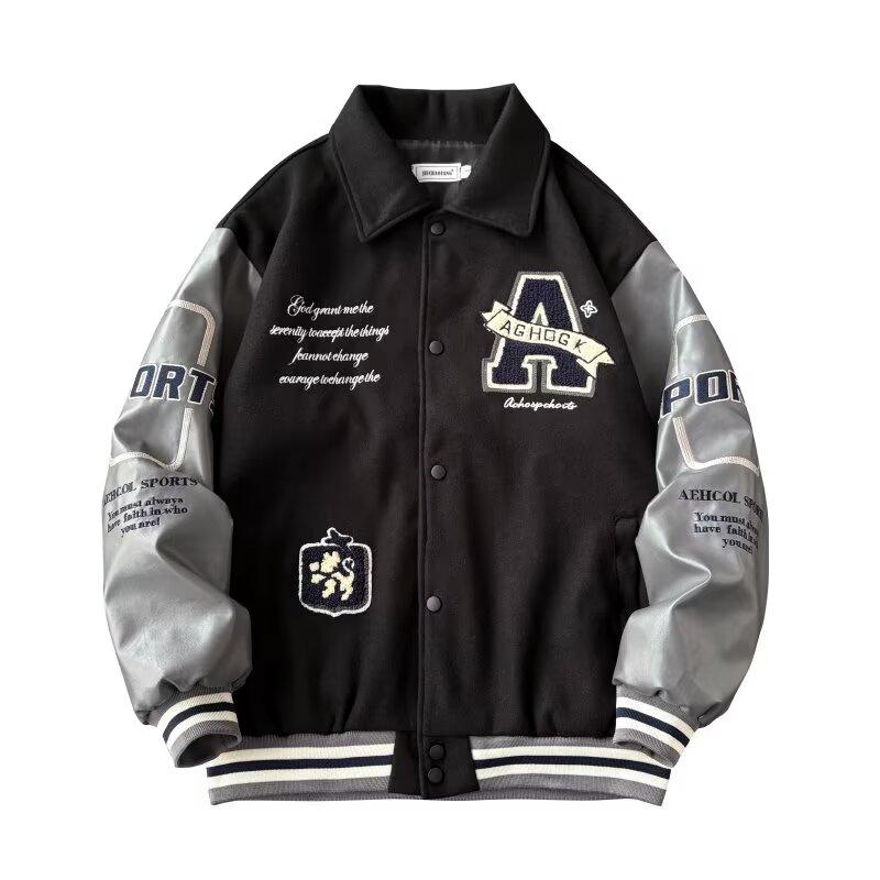 New Autumn American Retro Baseball Jacket Couple Cartoon Embroidery Trendy Loose Baseball Coat M чорний
New Autumn American Retro Baseball Jacket Couple Cartoon Embroidery Trendy Loose Baseball Coat M чорний