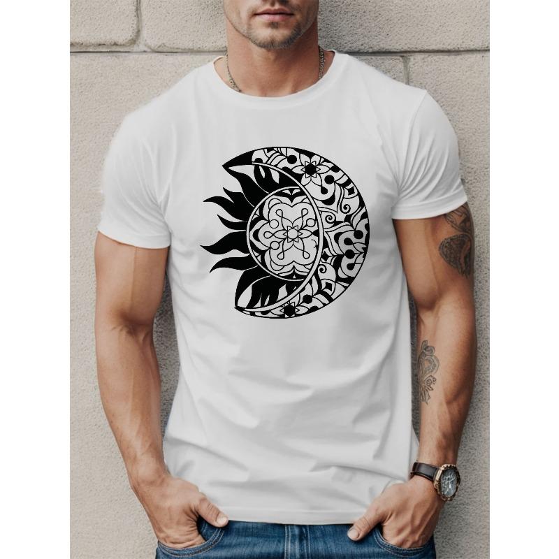 European sizes Men s Crew Neck T-Shirt - Geometric Sun and Moon Print, Casual Summer Knit Fabric Top with Slight Stretch, Regular Fit Short Sleeve Tee S белый
European sizes Men s Crew Neck T-Shirt - Geometric Sun and Moon Print, Casual Summer Knit Fabric Top with Slight Stretch, Regular Fit Short Sleeve Tee S белый