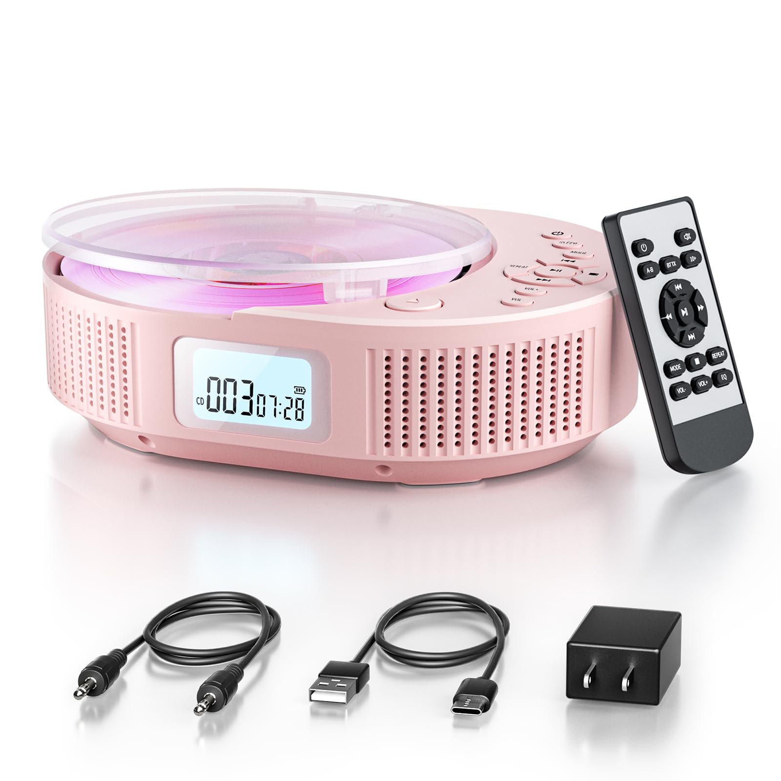 FELEMAN Портативный CD-плеер Bluetooth-динамик, оснащенный CD-радио емкостью 2000 мАч, светодиодным дисплеем, пылезащитным прозрачным чехлом, совместимым с музыкой по Bluetooth
FELEMAN Портативный CD-плеер Bluetooth-динамик, оснащенный CD-радио емкостью 2000 мАч, светодиодным дисплеем, пылезащитным прозрачным чехлом, совместимым с музыкой по Bluetooth