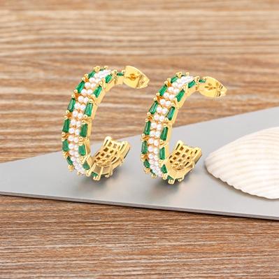 Nidin Korea New Style 4 Colors Zircon Pearl C Circle Earrings Elegant Versatile Fashion Ear Jewelry Personalized Wedding Gift зелений
Nidin Korea New Style 4 Colors Zircon Pearl C Circle Earrings Elegant Versatile Fashion Ear Jewelry Personalized Wedding Gift зелений