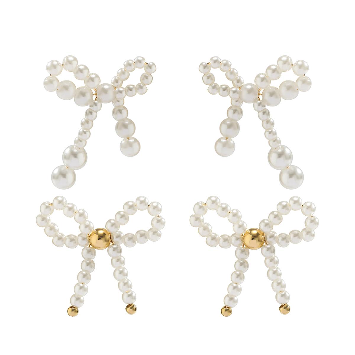 2Pairs/Set Elegant Imitation Pearl Bow Bowknot Stud Earrings for Women Wed Bridal Korean Fashion Piercing Earrings Jewelry Gift
2Pairs/Set Elegant Imitation Pearl Bow Bowknot Stud Earrings for Women Wed Bridal Korean Fashion Piercing Earrings Jewelry Gift