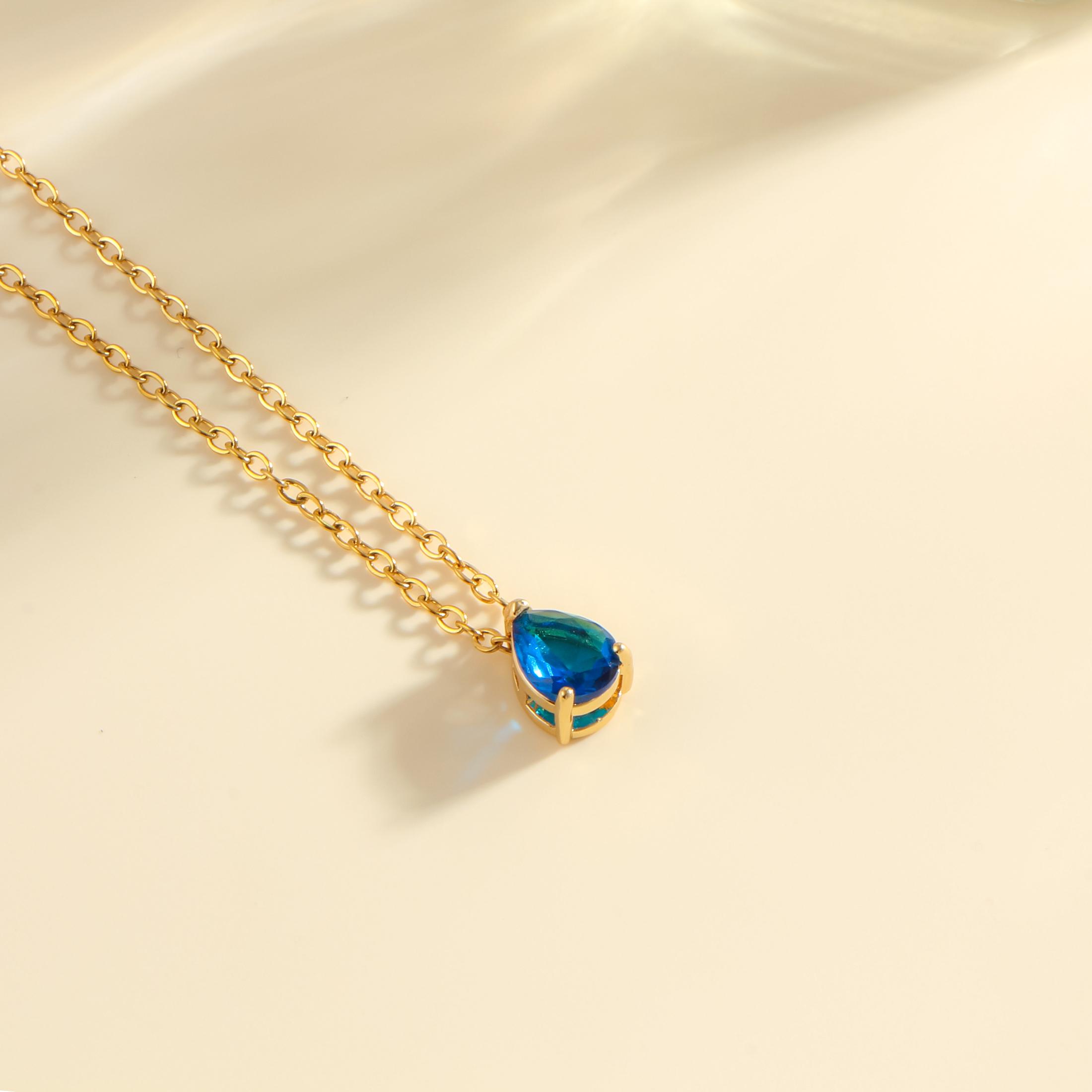 Golden Teardrop Pendant December Birthstones with Diamonds Minimalist Style Women s Fashion Necklace for Daily Wear
Golden Teardrop Pendant December Birthstones with Diamonds Minimalist Style Women s Fashion Necklace for Daily Wear