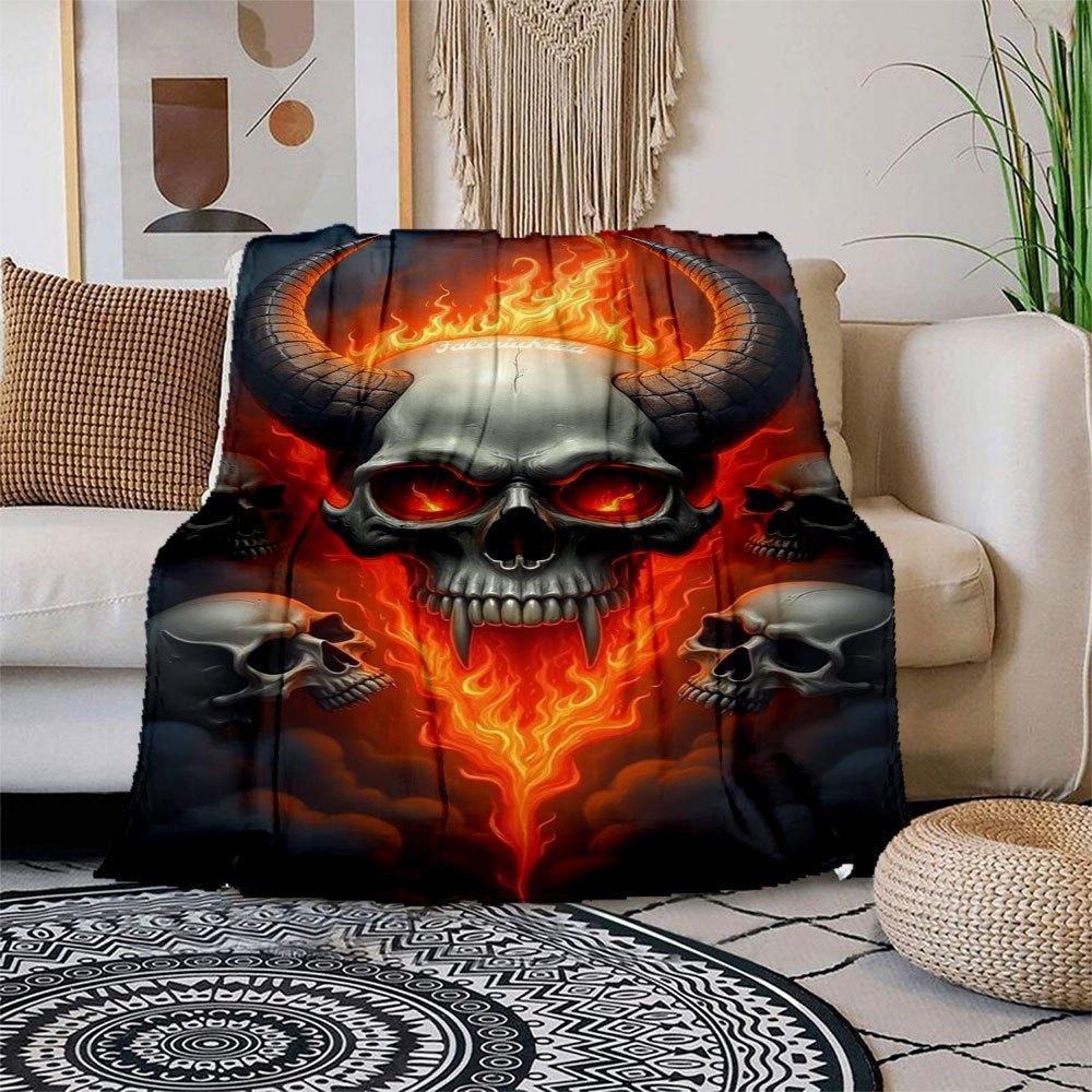 Flaming Demon Skulls Wall Art Decor Blanket Flannel Throw Blanket for Sofa, Bed, Travel, Camping, Office, Couch, Chair, And Bed Gift for Ch 150x180cm
Flaming Demon Skulls Wall Art Decor Blanket Flannel Throw Blanket for Sofa, Bed, Travel, Camping, Office, Couch, Chair, And Bed Gift for Ch 150x180cm