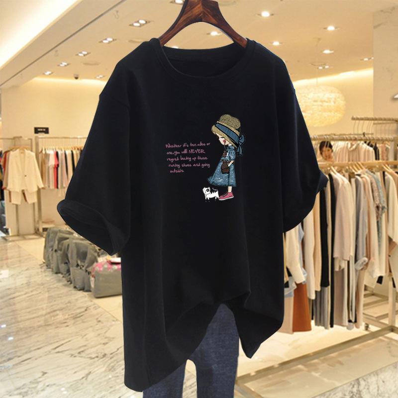 2025 summer new cotton short-sleeved white t-shirt women s medium and long butt-covering loose round neck girls printed top S
2025 summer new cotton short-sleeved white t-shirt women s medium and long butt-covering loose round neck girls printed top S