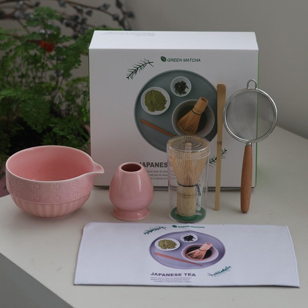 7/8Pcs Ceramic Japanese Matcha Tea Set with Pouring Spout Japanese Chasen Matcha Equipment Pink-7Pcs
7/8Pcs Ceramic Japanese Matcha Tea Set with Pouring Spout Japanese Chasen Matcha Equipment Pink-7Pcs