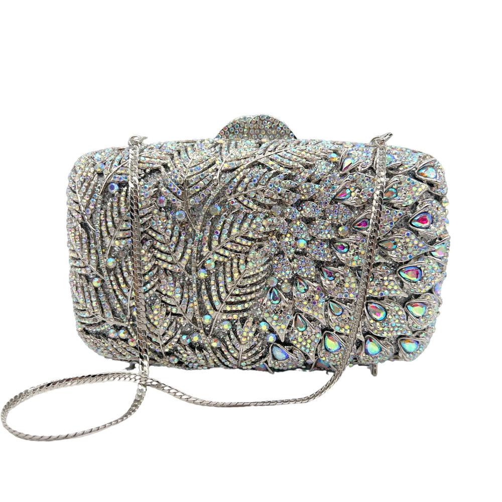 Champagne Leaves Crystal Clutches Women Party Purse Green/Silver/Gold Lady WHTUOHENG Wedding Bridesmaid Clutch Mini Handbags 19.5cmX12cmX7cm
Champagne Leaves Crystal Clutches Women Party Purse Green/Silver/Gold Lady WHTUOHENG Wedding Bridesmaid Clutch Mini Handbags 19.5cmX12cmX7cm