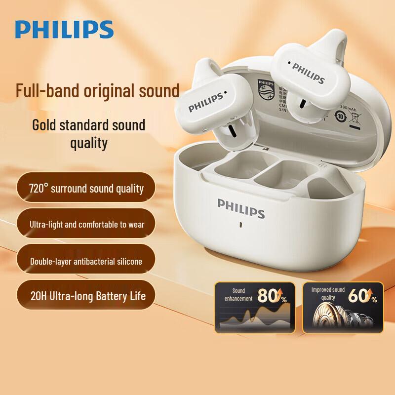 Philips True Wireless Clip-On Sports Earbuds
Philips True Wireless Clip-On Sports Earbuds