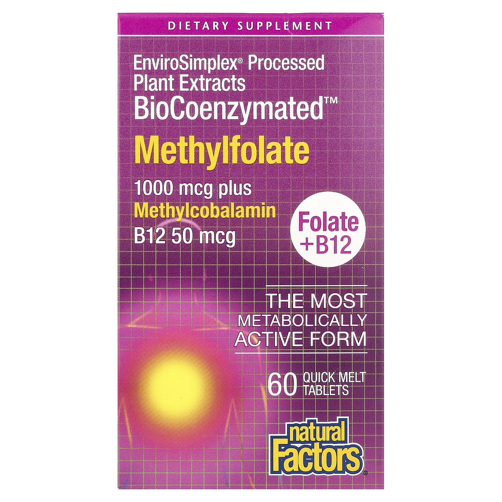 Natural Factors, BioCoenzymated, метилфолієва кислота, 1000 мкг, 60 швидкорозчинних таблеток
Natural Factors, BioCoenzymated, метилфолієва кислота, 1000 мкг, 60 швидкорозчинних таблеток
