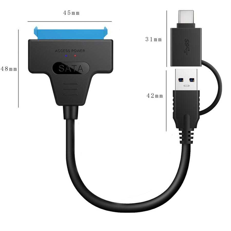 Кабель 2 в 1 SATA III — USB 3.0 Кабель для внешнего жесткого диска USB C — Serial ATA 22pin Конвертер Кабель для жесткого диска для 2,5 HDD/SSD Кабель
Кабель 2 в 1 SATA III — USB 3.0 Кабель для внешнего жесткого диска USB C — Serial ATA 22pin Конвертер Кабель для жесткого диска для 2,5 HDD/SSD Кабель