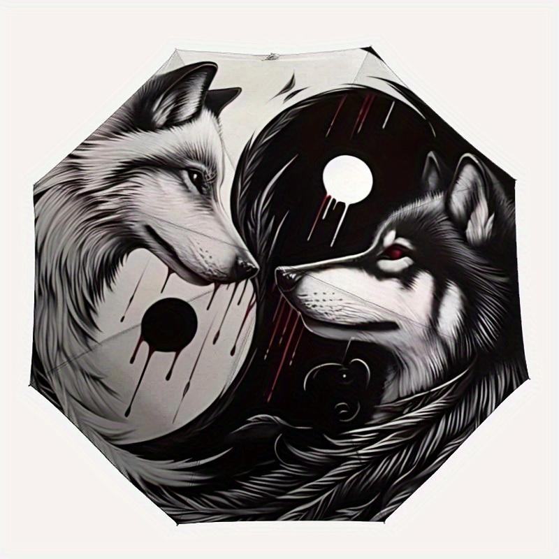 1pc Wolf YinYang Automatic Folding Umbrella - Lightweight, Retractable Design with 8-Rib Durability, Perfect for Outdoor164
1pc Wolf YinYang Automatic Folding Umbrella - Lightweight, Retractable Design with 8-Rib Durability, Perfect for Outdoor164