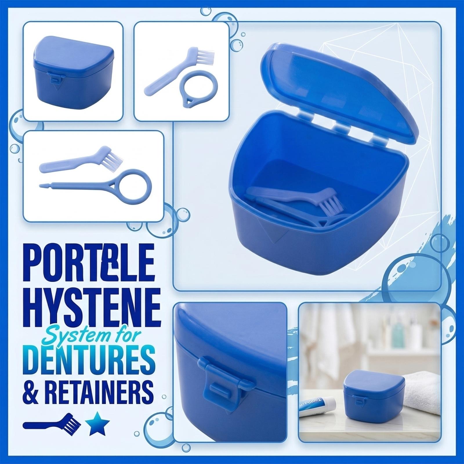 Portable Denture Cleaning Box Denture Storage Container with Cleaning Tool Compact Design for Travel and Home Use One Size
Portable Denture Cleaning Box Denture Storage Container with Cleaning Tool Compact Design for Travel and Home Use One Size