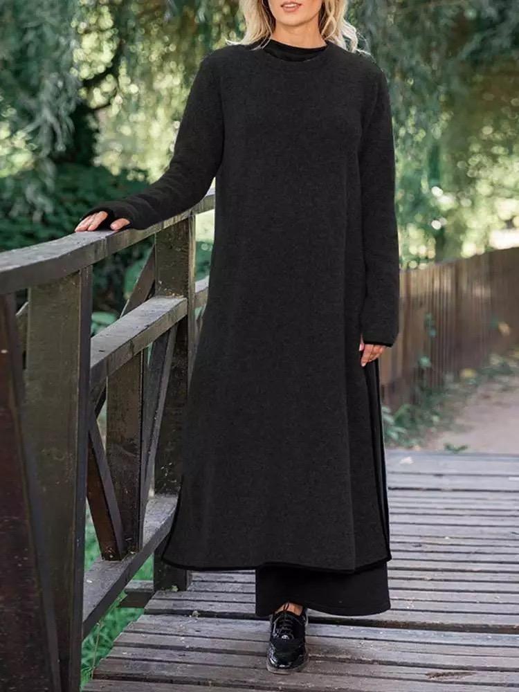 Oversized Plus Size Womens Dress Elegant Long Pullover Robe Autumn Winter Solid Femme 5XL 5XL чорний
Oversized Plus Size Womens Dress Elegant Long Pullover Robe Autumn Winter Solid Femme 5XL 5XL чорний