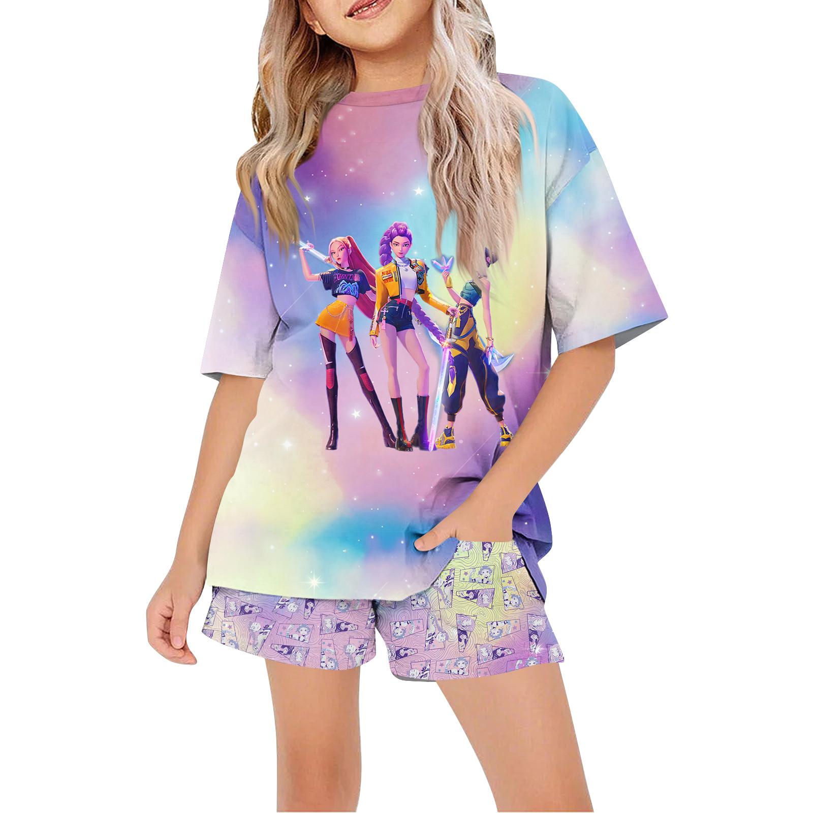 Kids Summer Sport T-Shirt And Shorts 2 Piece Outfit Tracksuit Set Short Sleeve Print Crop Tops With Clothing Set 160
Kids Summer Sport T-Shirt And Shorts 2 Piece Outfit Tracksuit Set Short Sleeve Print Crop Tops With Clothing Set 160