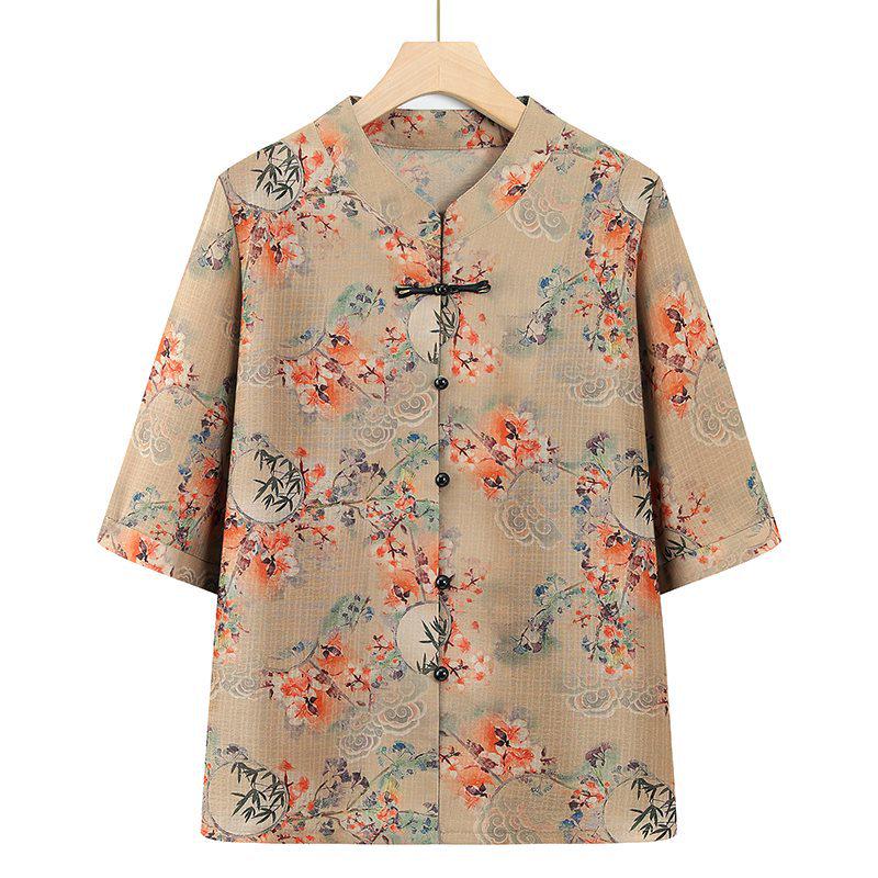 Plus Size Retro Floral Cotton Linen Shirt for Women - Seven-Point Sleeve, Loose Fit, Perfect for Middle-Aged and Elderly Moms 2XL (53-60 kg) хакі
Plus Size Retro Floral Cotton Linen Shirt for Women - Seven-Point Sleeve, Loose Fit, Perfect for Middle-Aged and Elderly Moms 2XL (53-60 kg) хакі