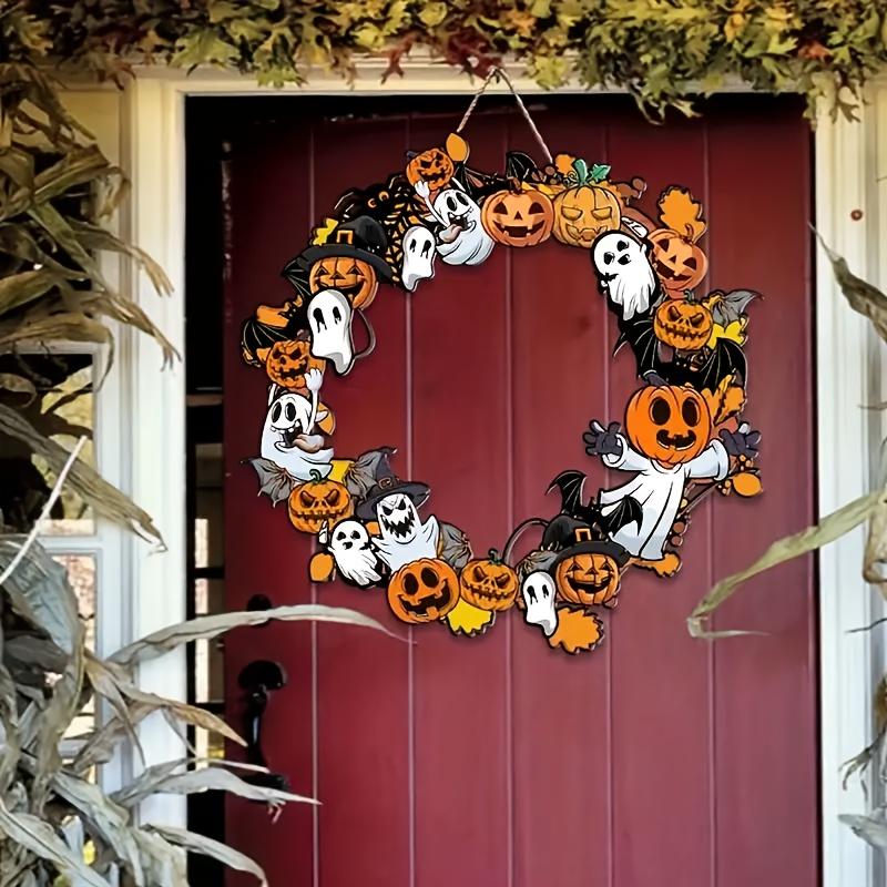 1 шт. Винтажная деревянная гирлянда с летучими мышами на Хэллоуин, Странный приветственный знак на Хэллоуин, Страшный подвес на дверь или украшение для крыльца