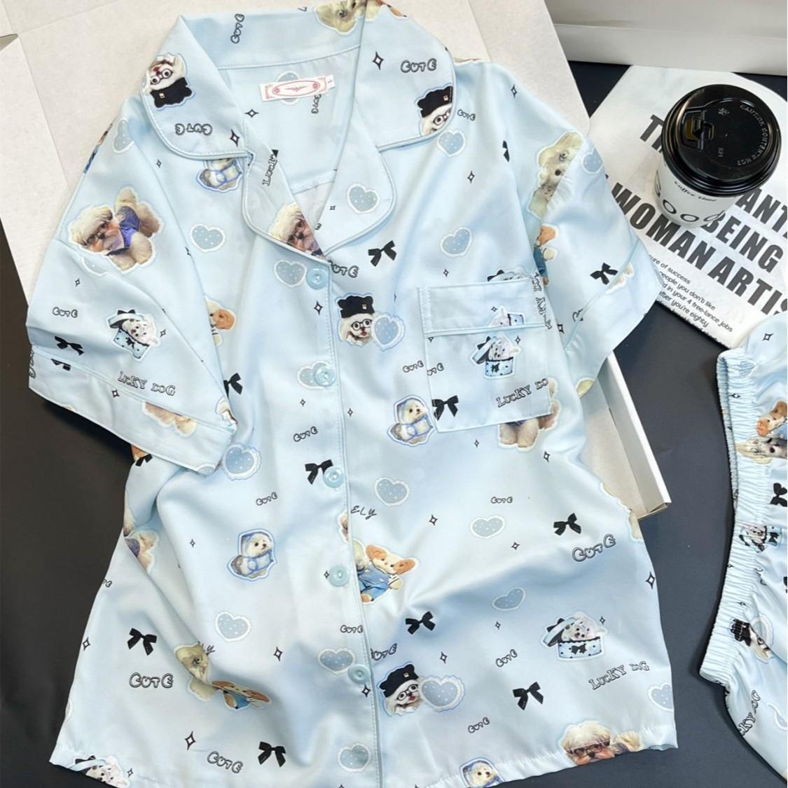 Sweet cartoon full print Bigbear puppy pajamas women s summer short-sleeved shorts cardigan set soft cute girl loungewear XXL
Sweet cartoon full print Bigbear puppy pajamas women s summer short-sleeved shorts cardigan set soft cute girl loungewear XXL