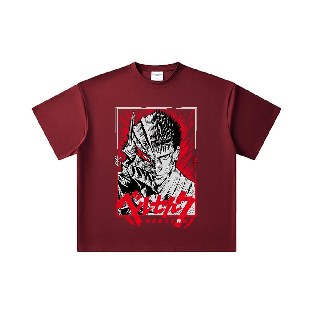 260 GSM Double Yarn 32 Count 100% Cotton Berserk V8 Print Unisex Heavy Cotton T Shirt 2XL вина червоного кольору
260 GSM Double Yarn 32 Count 100% Cotton Berserk V8 Print Unisex Heavy Cotton T Shirt 2XL вина червоного кольору