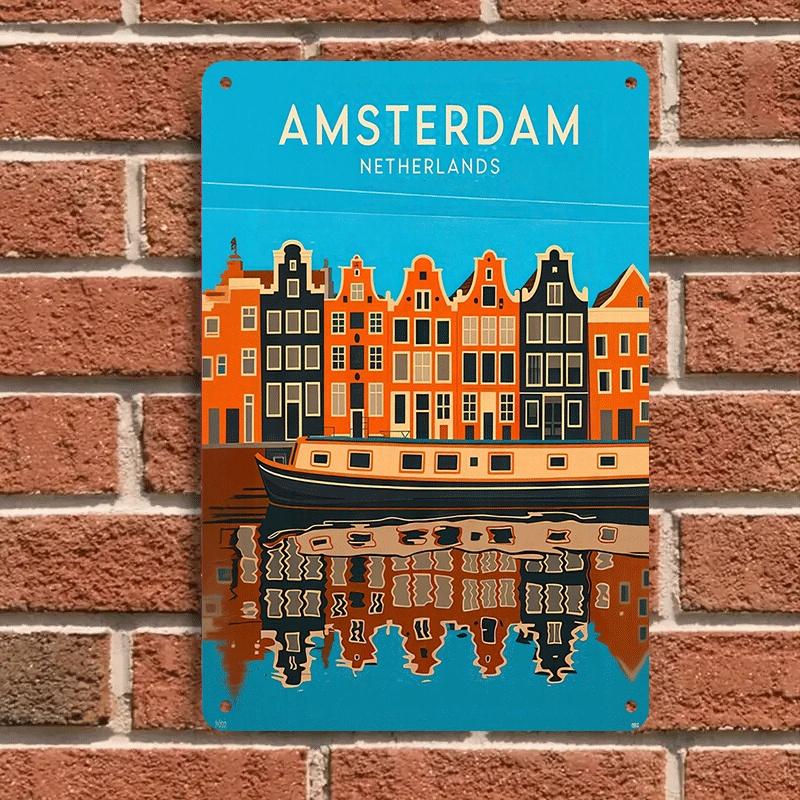 1 piece: Amsterdam canal landscape tin painting, European retro architectural decorative painting, living room/entrance hall wal (as the picture,20x30cm)
1 piece: Amsterdam canal landscape tin painting, European retro architectural decorative painting, living room/entrance hall wal (as the picture,20x30cm)