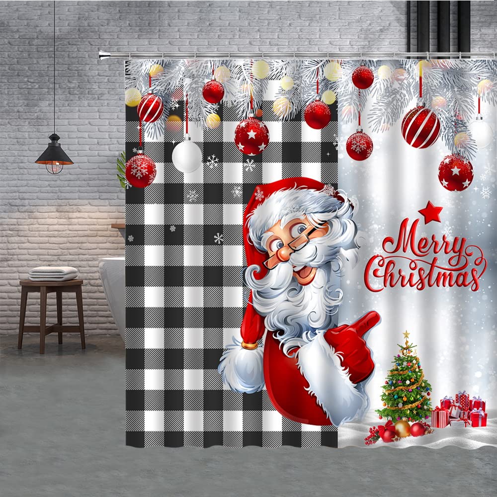 Christmas Shower Curtain Funny Santa Claus Shower Curtain Retro Xmas Holiday Washable Bathroom Decor Bath Curtain with Hooks W90xH180cm(35x70 in)
Christmas Shower Curtain Funny Santa Claus Shower Curtain Retro Xmas Holiday Washable Bathroom Decor Bath Curtain with Hooks W90xH180cm(35x70 in)