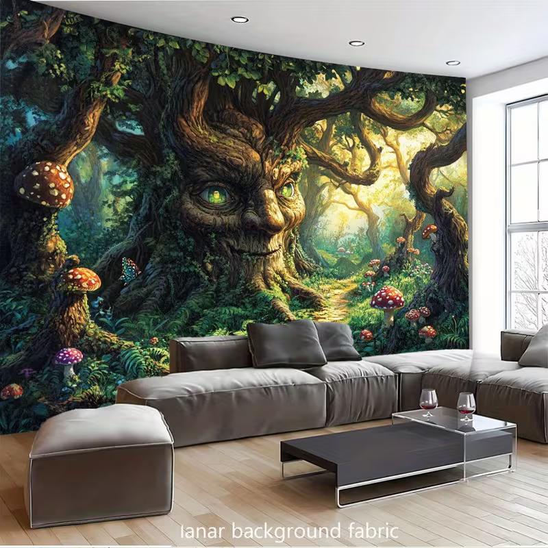 2D Fantasy Forest with Giant Tree Face & Colorful Mushrooms Decoration Backdrop 47.2x31.5inch/120*80cm
2D Fantasy Forest with Giant Tree Face & Colorful Mushrooms Decoration Backdrop 47.2x31.5inch/120*80cm