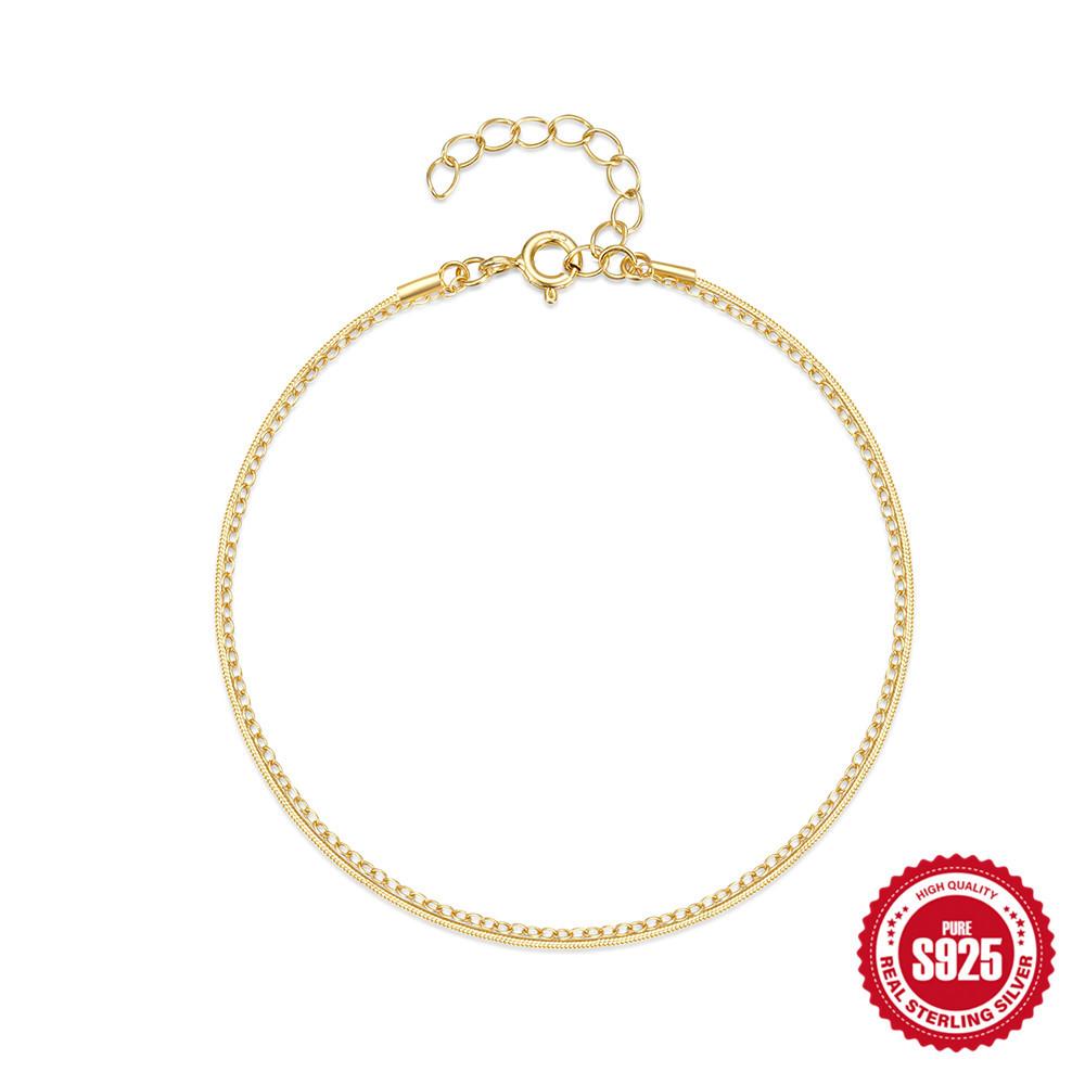 Stylish And Simple S925 Sterling Silver Double-Layer Chain Bracelet Women S Exquisite Jewelry Gift Gold-Plated 925 Silver біле золото кольору
Stylish And Simple S925 Sterling Silver Double-Layer Chain Bracelet Women S Exquisite Jewelry Gift Gold-Plated 925 Silver біле золото кольору