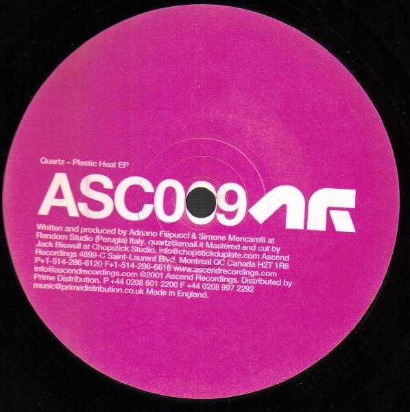 12inch Record QUARTZ - Plastic Heat EP ASC009 ASCEND RECORDIN 2002 Canada Dance & Electronica Used
12inch Record QUARTZ - Plastic Heat EP ASC009 ASCEND RECORDIN 2002 Canada Dance & Electronica Used