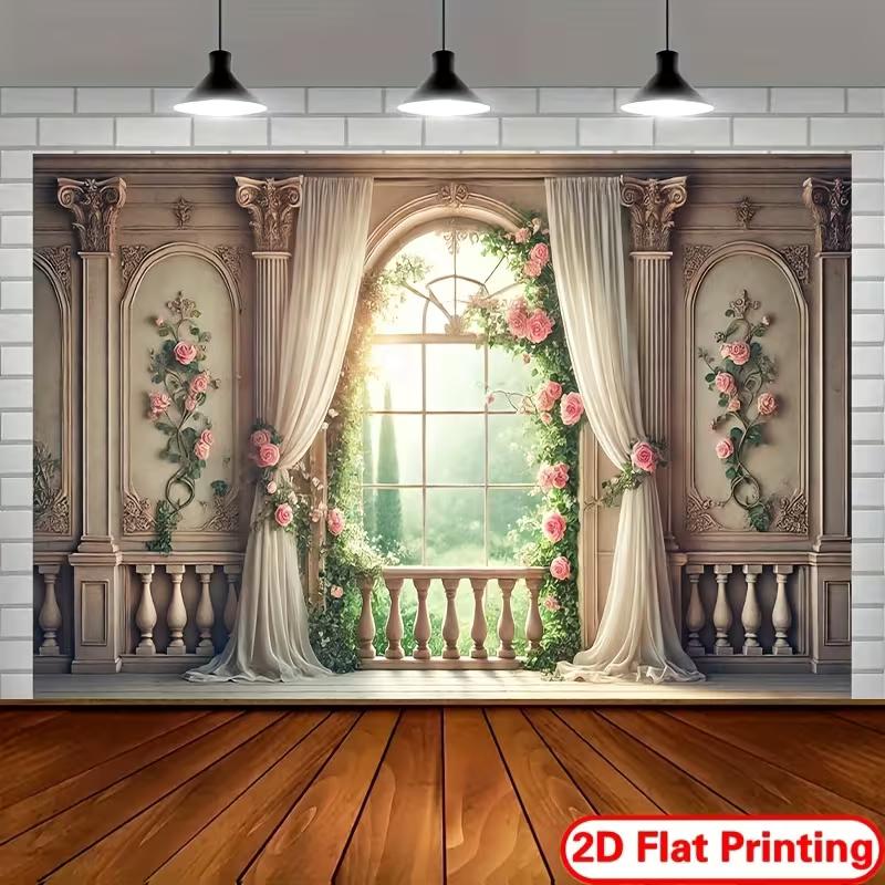 2D Elegant Garden View Balcony Backdrop, Vintage European Palace & Pink Floral Background Cloth 47.2x31.5inch/120*80cm
2D Elegant Garden View Balcony Backdrop, Vintage European Palace & Pink Floral Background Cloth 47.2x31.5inch/120*80cm