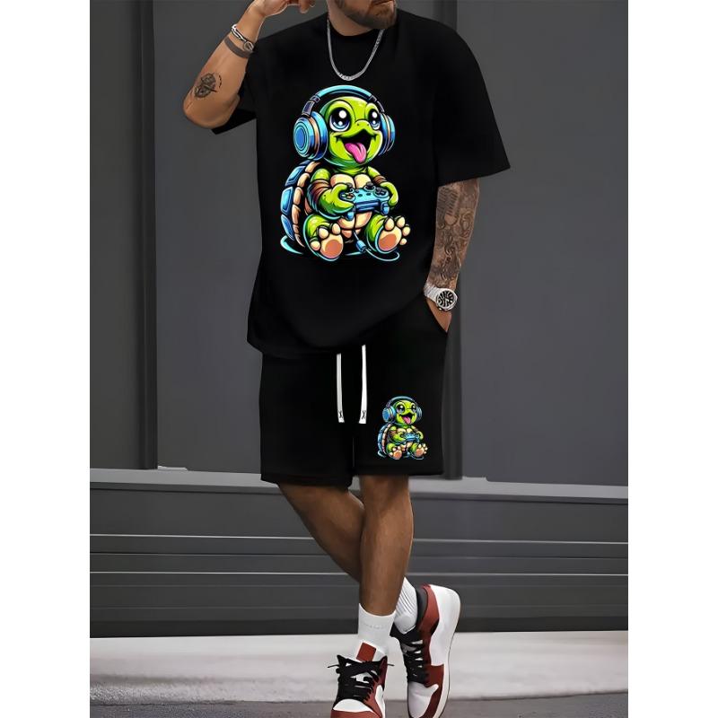 Game turtle pattern printed men s short-sleeved T-shirt and waist shorts 2-piece casual sports regular tops and pants set XL
Game turtle pattern printed men s short-sleeved T-shirt and waist shorts 2-piece casual sports regular tops and pants set XL