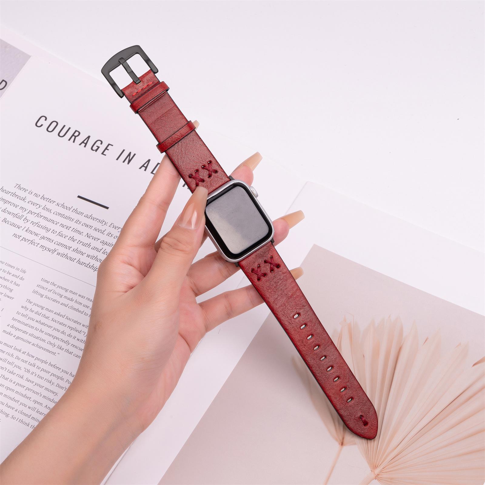 Watch Strap for Apple Watch Series 10 9 8 7 SE 6 5 4 3 2 1 42mm 41mm 40mm 38mm Hand Stitched Lines Genuine Cow Leather Band Blue
Watch Strap for Apple Watch Series 10 9 8 7 SE 6 5 4 3 2 1 42mm 41mm 40mm 38mm Hand Stitched Lines Genuine Cow Leather Band Blue