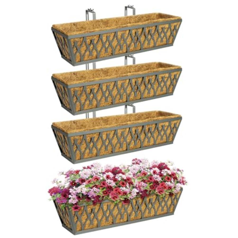 4 Pack 24 Inch Window Boxes Planters Railing Planter Box with Adjustable Brackets for Porch Fence Patio Balcony Hanging Flower United States
4 Pack 24 Inch Window Boxes Planters Railing Planter Box with Adjustable Brackets for Porch Fence Patio Balcony Hanging Flower United States