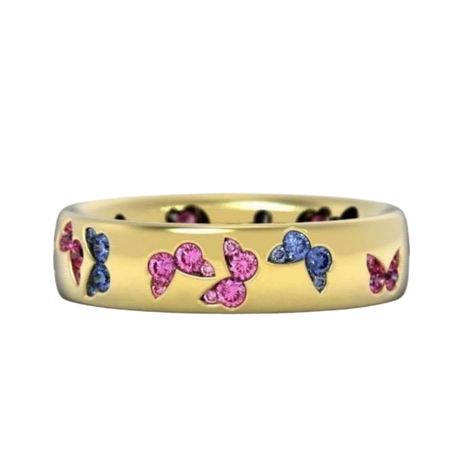 Exquisite Butterfly Inlaid Mixed Color Zircon Ring With Personality 9 рожевий
Exquisite Butterfly Inlaid Mixed Color Zircon Ring With Personality 9 рожевий